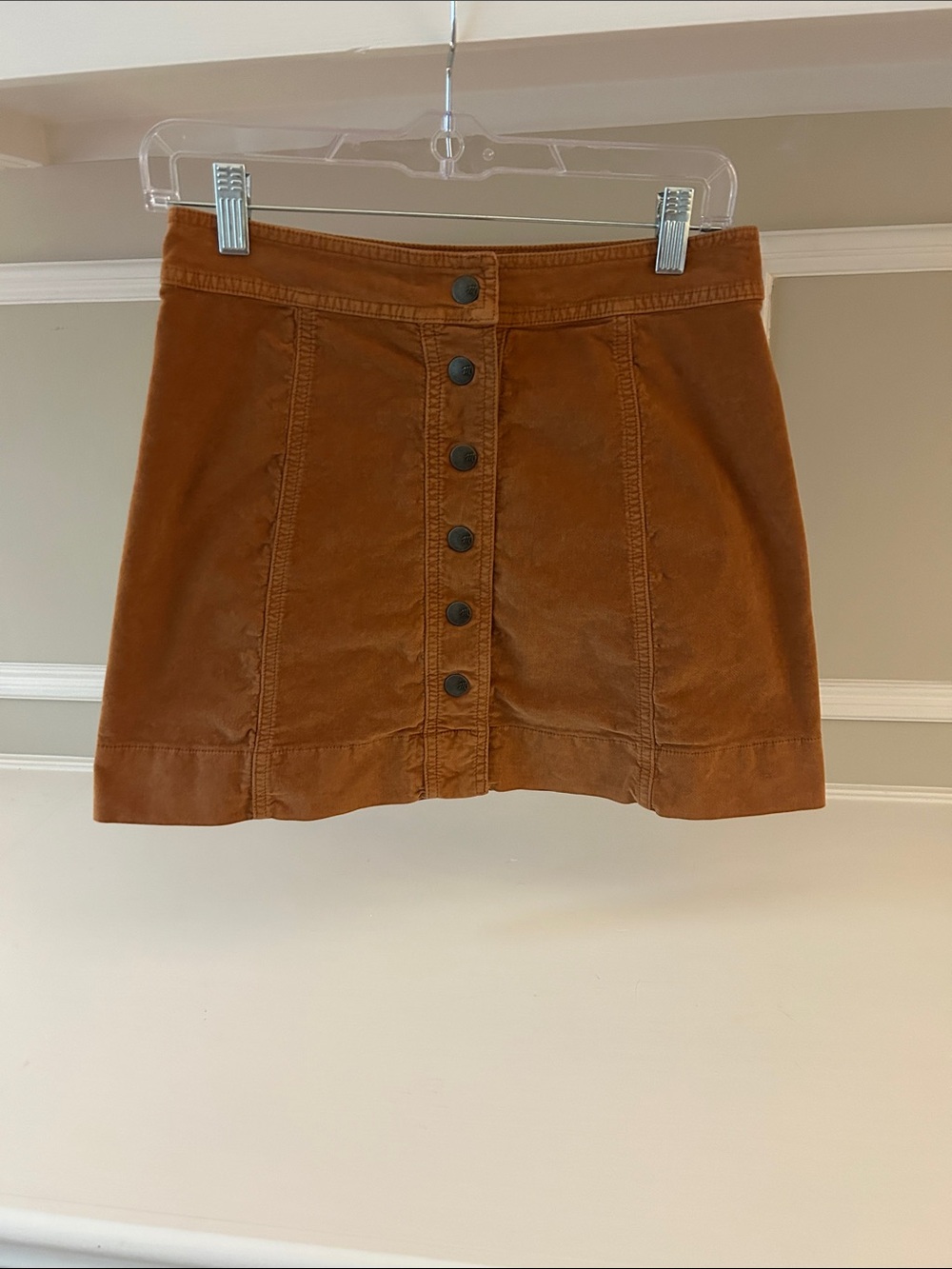 Madewell Rust Button-Front Mini Skirt